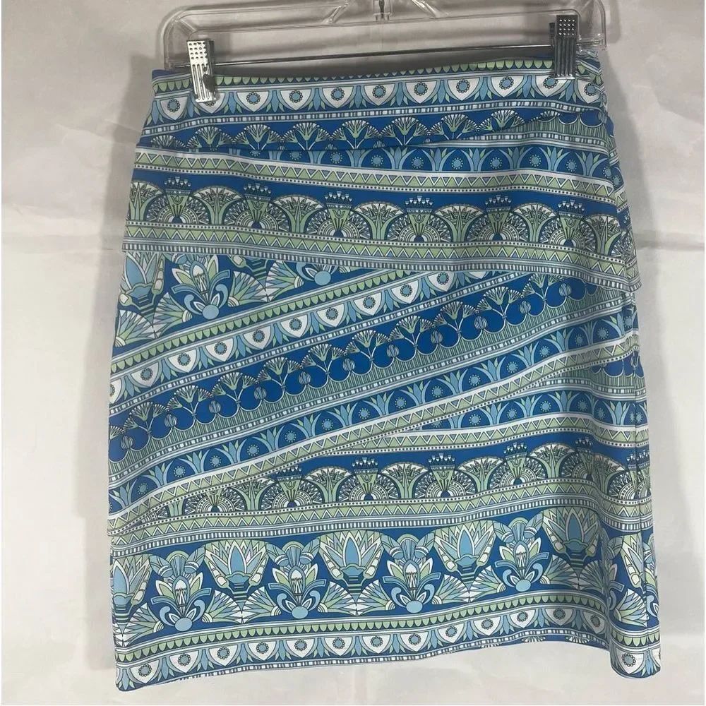 J.McLaughlin geometrical print tired skirt